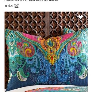 Levtek Home Mackenzie Aqua king size quilt and two pillow shams